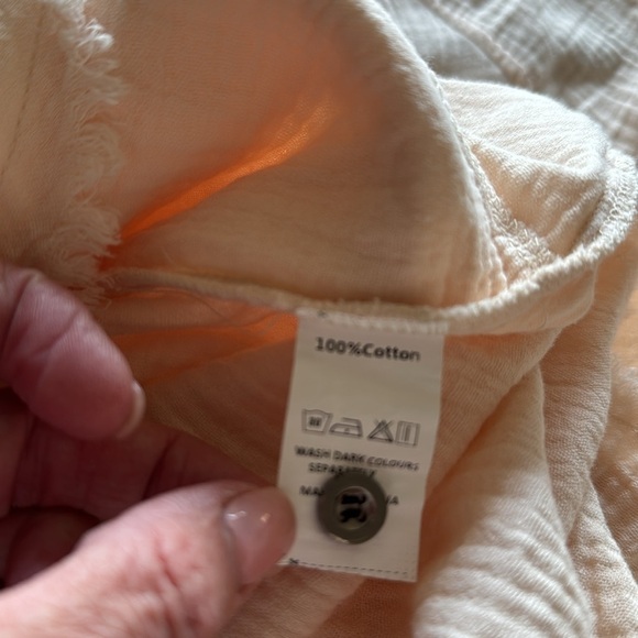 NWT Paintcolors Cotton Gauze Button Down Tunic blouse Shirt Womens M longline - Picture 8 of 10